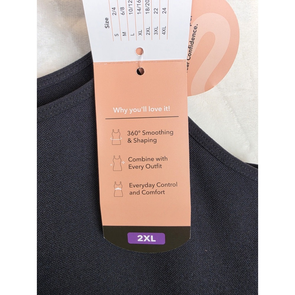Shapermint Essentials All Day Every Day Scoop Neck Cami Womens 2XL Black NWT - Picture 7 of 9